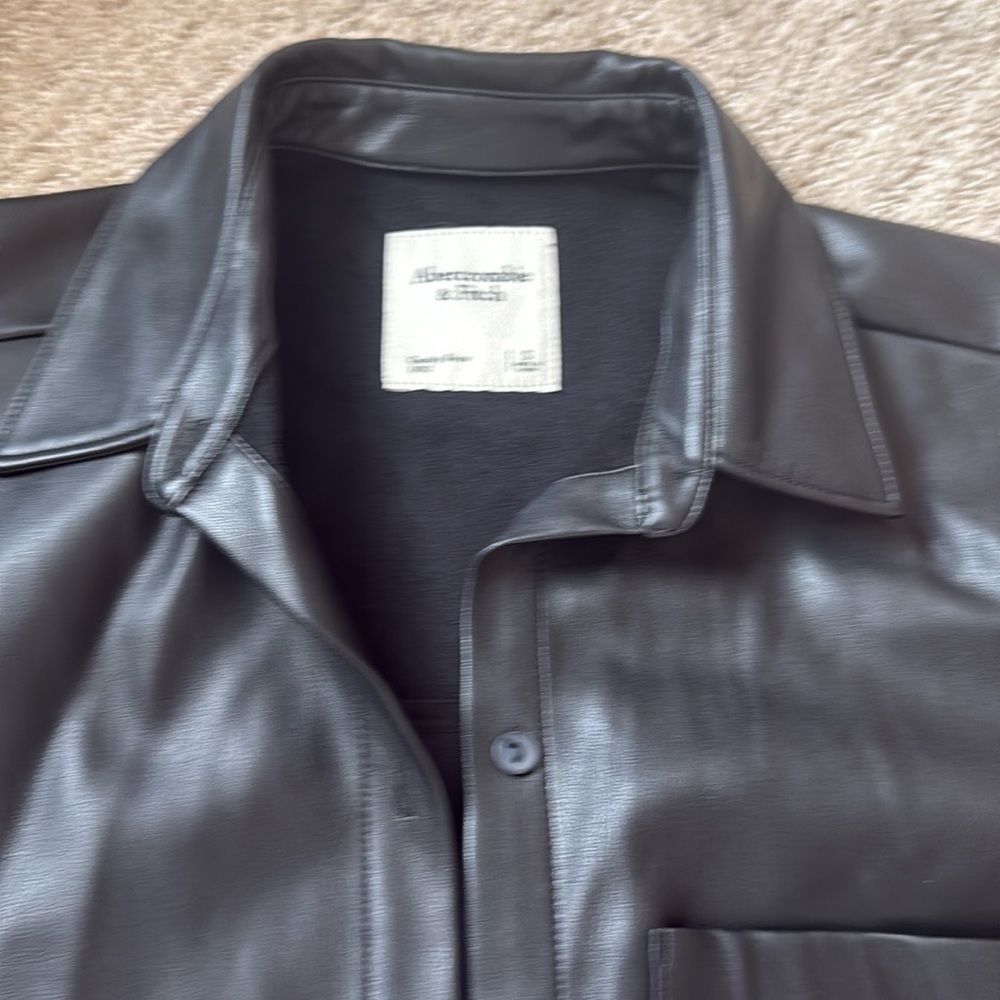Cute Abercrombie pleather shirt. Brand new - Picture 2 of 3